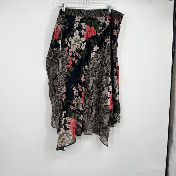 NWT INC International Concepts 20W Plus Floral Snake Print Lined Flowy Skirt - Picture 3 of 11